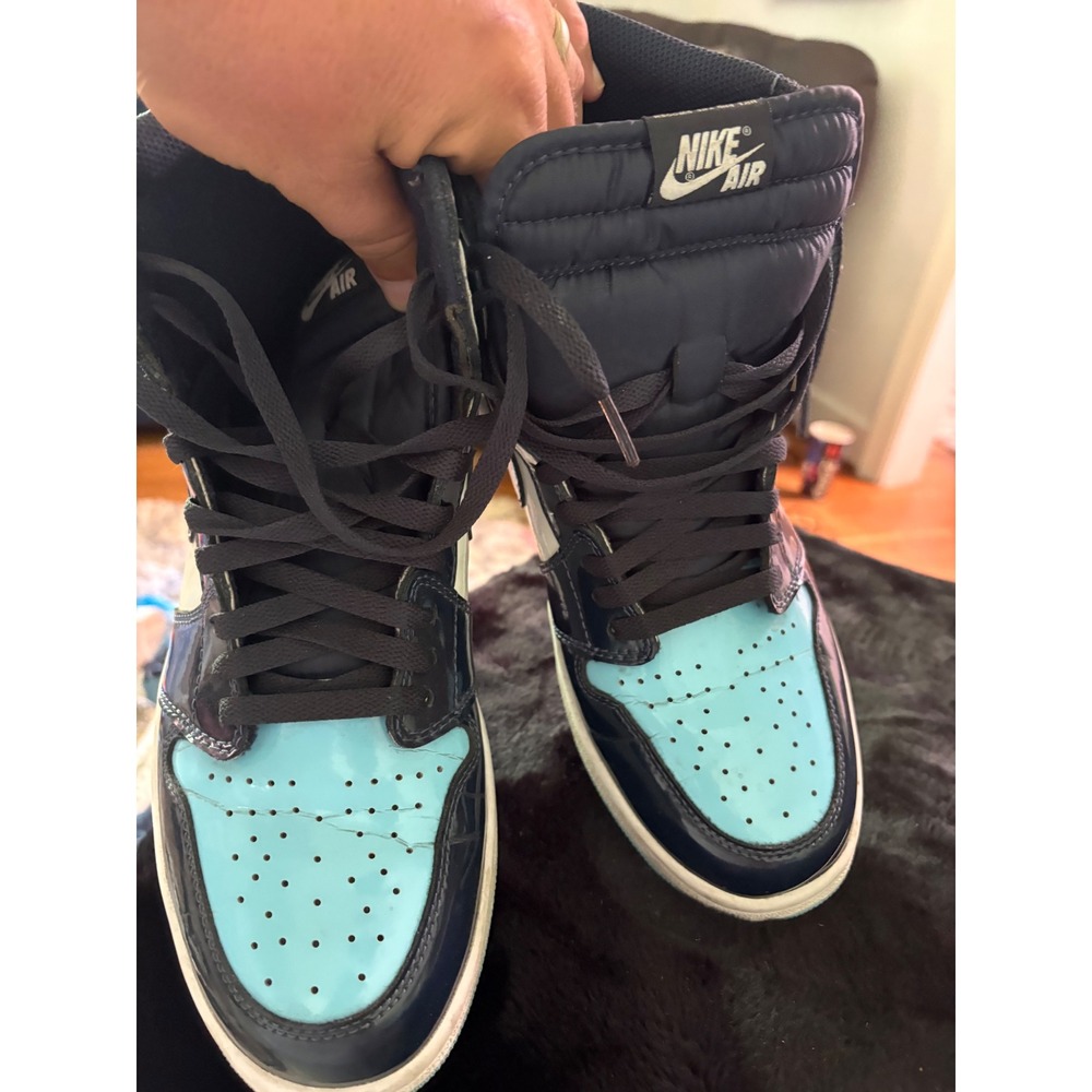 Nike Air Jordan 1 Retro High Blue Chill Obsidian Patent Leather CD0461-401 - Picture 7 of 9